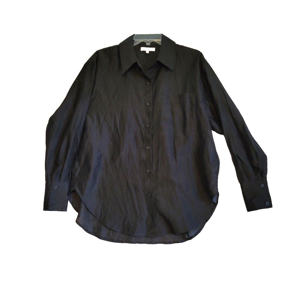 WAYF Blouse Womens Small Semi Sheer Chiffon Oversized